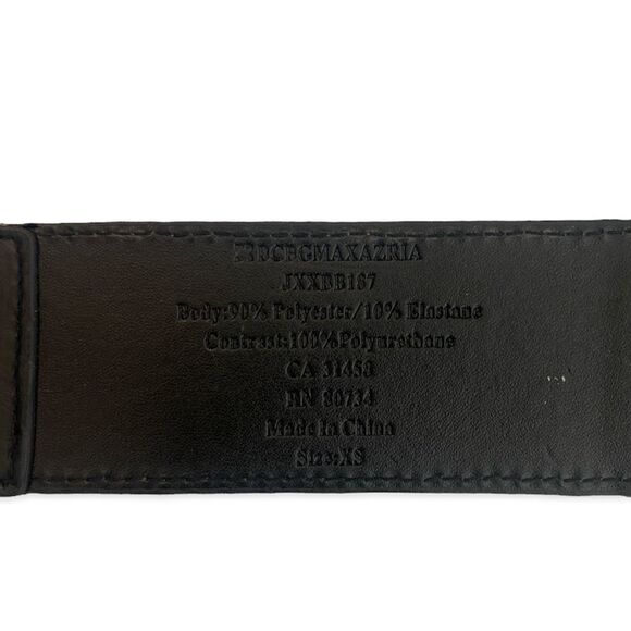 BCBGMaxazria black gold sequin stretch belt - Picture 2 of 4